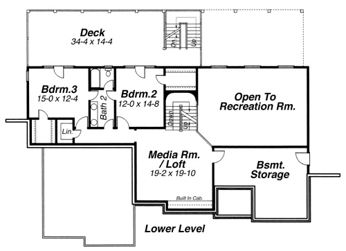 Middle Level image of Beaumont House Plan